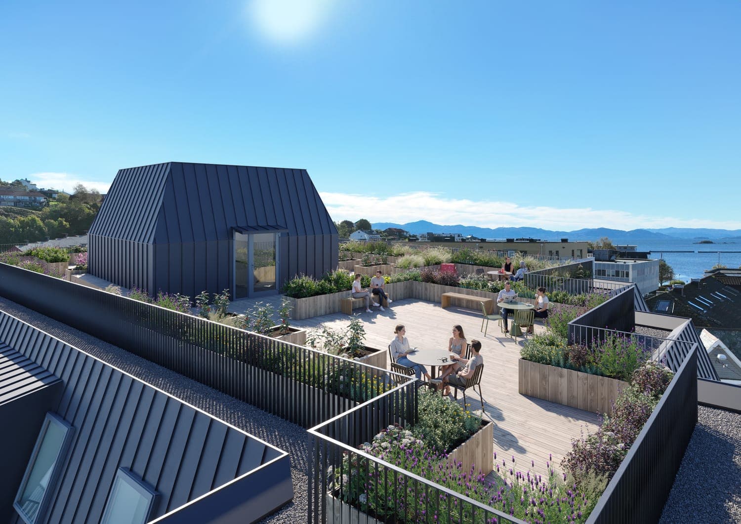 Høyt over bakken - privat takterrasse på over 300 m2.